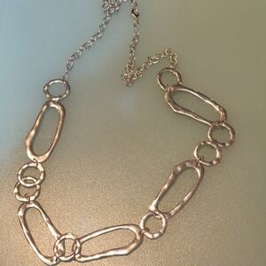 Elegant Silver Tone Statement Large Chain Link Necklace
